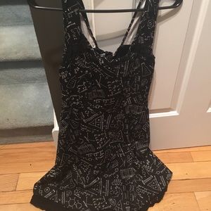 Black science patterned dress